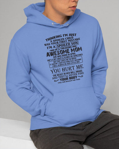APRIL - SPOILED SON T-SHIRT - GIFT FROM MOM - NTTD04 (SKU09-08-04)