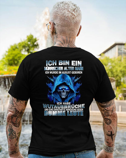 AUGUST - MÜRRISCHER ALTER MANN – GEBURTSTAGS-T-SHIRT FÜR MÄNNER - NTTD08 (SKU2605-360-08)
