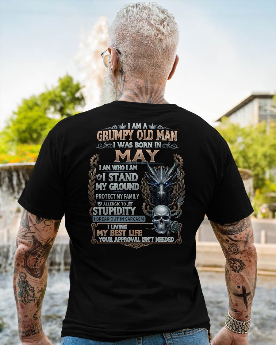 MAY - GRUMPY OLD MAN - BIRTHDAY T-SHIRT FOR MEN - NTTD05 (SKU2604-37-05)