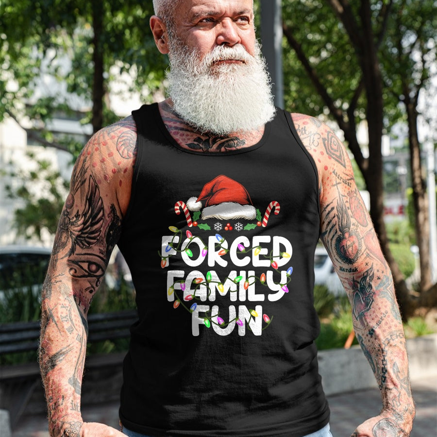 Forced Family Fun Christmas Pajamas Funny T-Shirt - Christmas Unisex T-Shirt/Hoodie/Sweatshirt - HNDS00