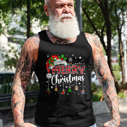 Merry Christmas Red Santa Hat Reindeer Xmas Matching Family T-Shirt - Christmas Unisex T-Shirt/Hoodie/Sweatshirt - HNDS00