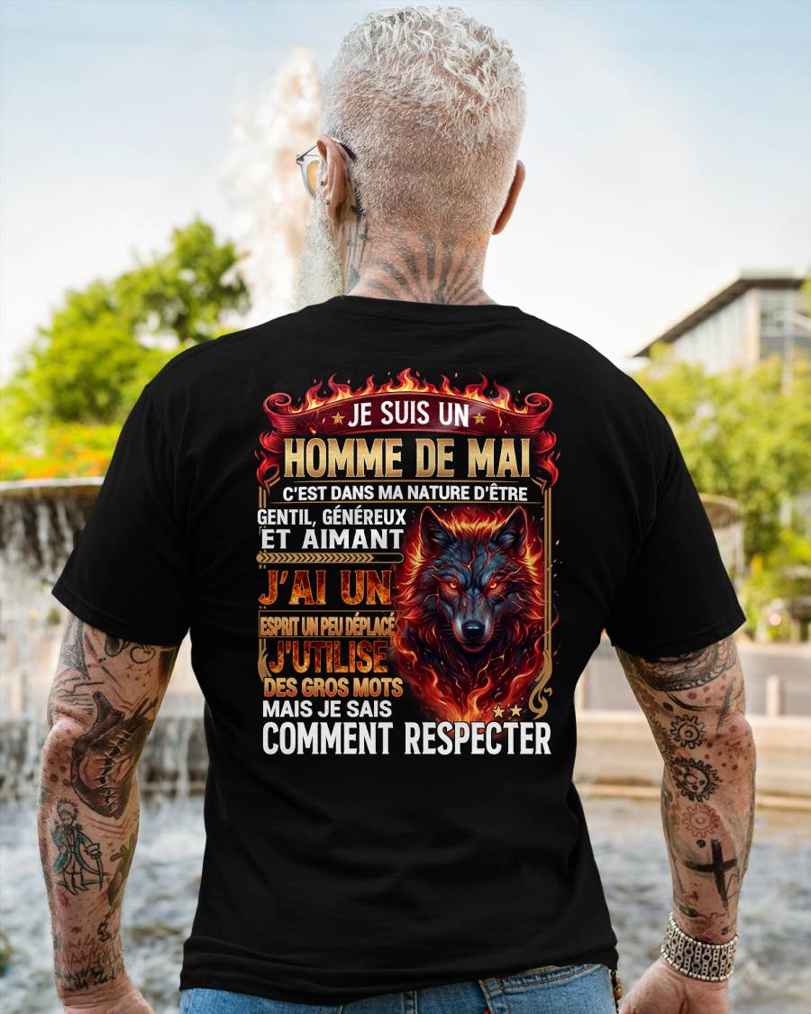 MAI – ESPRIT MALICIEUX MAIS SAIT RESPECTER - T-SHIRT ANNIVERSAIRE HOMME - IMPRESSION DTG PREMIUM - frNTTD05 (SKU2604-87-05)