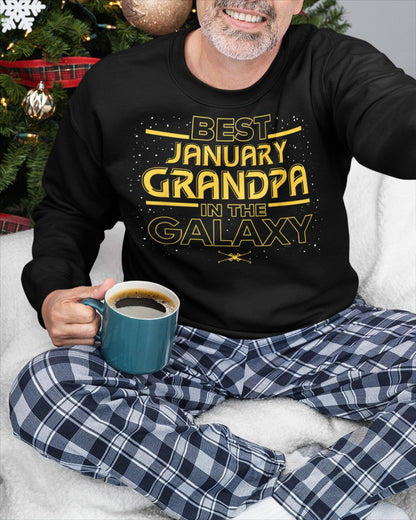 Best January Grandpa T-Shirt – Galaxy Style Gift for Grandpa NTTD01 (SKU07-158-01)