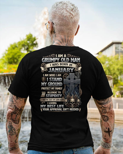JANUARY - GRUMPY OLD MAN - BIRTHDAY T-SHIRT FOR MEN - NTTD01 (SKU2604-39-01)