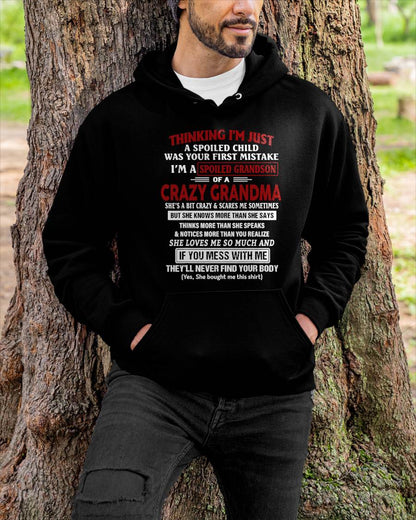 SPOILED GRANDSON OF A CRAZY GRANDMA - GIFT FROM GRANDMA - NTTD00 (SKU-GM-GSB-00)