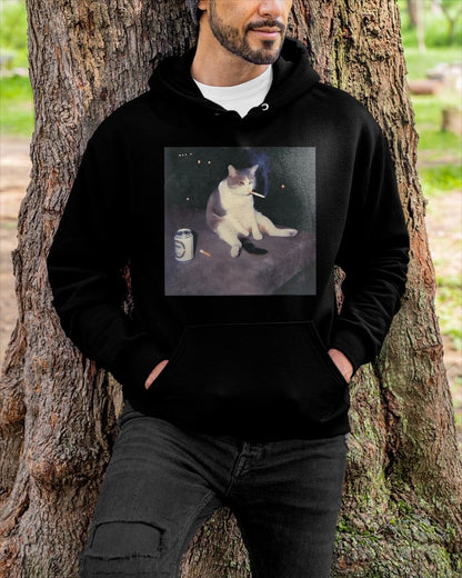 FUNNY SMOKING CAT MEME T-SHIRT - BIRTHDAY T-SHIRT FOR MEN - NTTD00 (SKU-MEME5)
