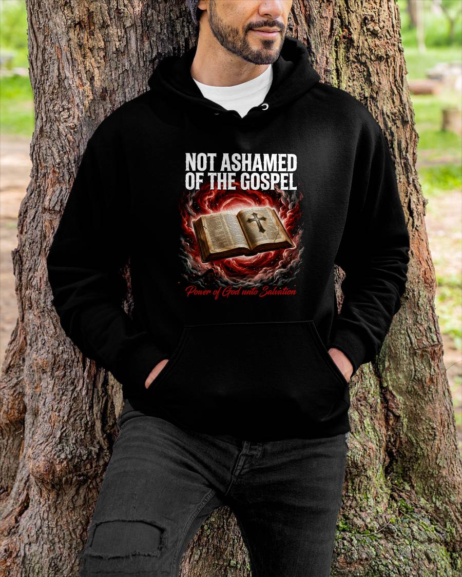 NOT ASHAMED OF THE GOSPEL - CHRISTIAN T-SHIRT - FOR MEN NTTD00 (SKU2608-131)