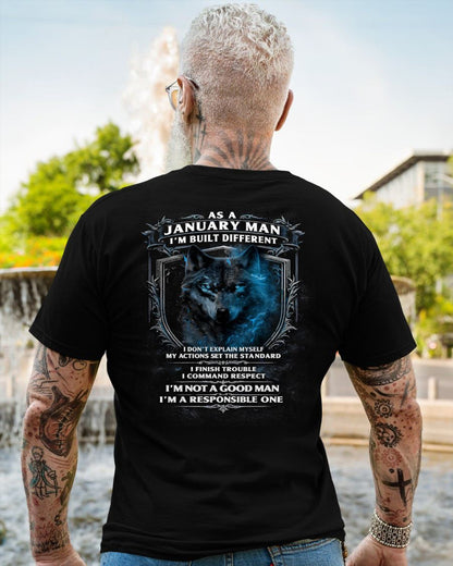 JANUARY - BUILT DIFFERENT - BIRTHDAY T-SHIRT FOR MEN - NTTD01 (SKU12-301-01)