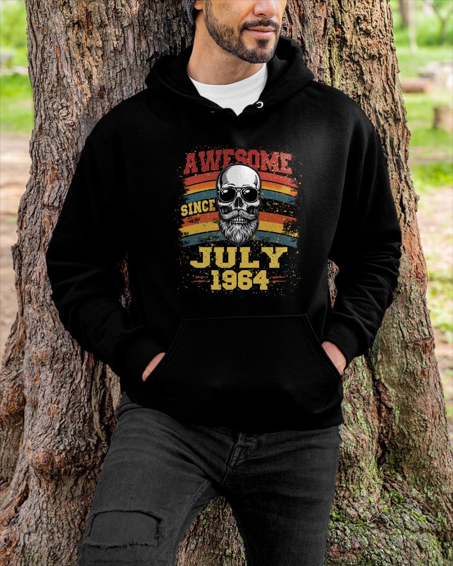 JULY - AWESOME SINCE 1964 - BIRTHDAY T-SHIRT FOR MEN - NTTD07 (SKU26T-01218-07)
