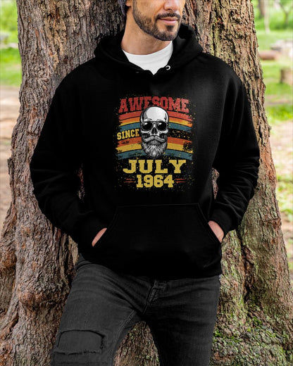 JULY - AWESOME SINCE 1964 - BIRTHDAY T-SHIRT FOR MEN - NTTD07 (SKU26T-01218-07)