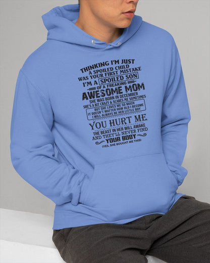 DECEMBER - SPOILED SON T-SHIRT - GIFT FROM MOM - NTTD12 (SKU09-08-12)