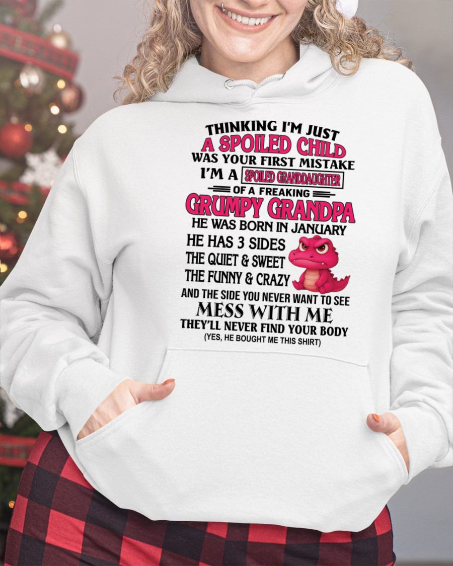 JANUARY - SPOILED GRANDDAUGHTER OF A GRUMPY GRANDPA - GIFR FOR GRANDDAUGHTER - NTTD01 (SKU09-45-01)