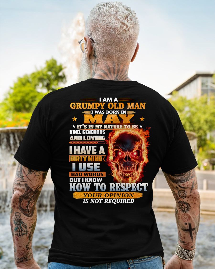 MAY - GRUMPY OLD MAN - BIRTHDAY T-SHIRT FOR MEN - NTTD05 (SKU26T-01122-05)