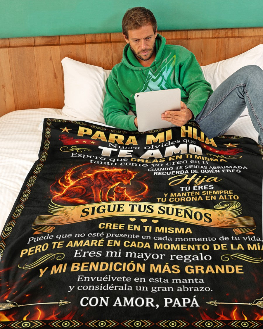 PARA MI HIJA – UN REGALO DEL AMOR, CONFORT Y CALIDEZ DE PAPÁ Manta Acolchada de Forro Polar Sherpa (SKU2610-161)
