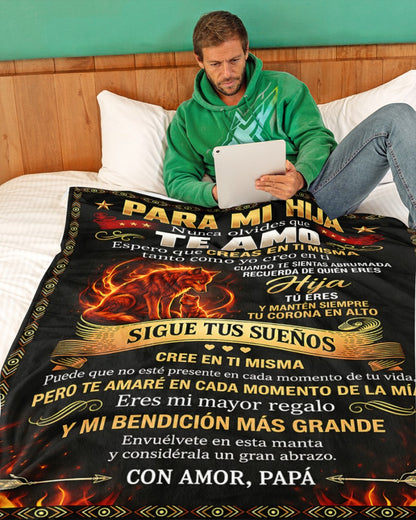 PARA MI HIJA – UN REGALO DEL AMOR, CONFORT Y CALIDEZ DE PAPÁ Manta Acolchada de Forro Polar Sherpa (SKU2610-161)