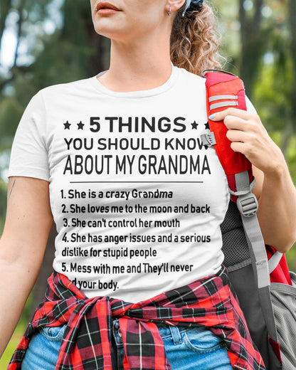 5 THINGS  YOU SHOULD KNOW ABOUT MY GRANDMA - Gift for granddaughter NTTD00