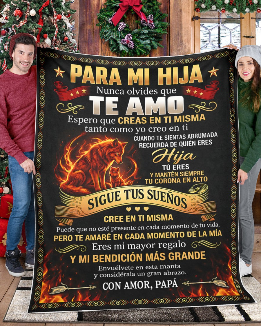 PARA MI HIJA – UN REGALO DEL AMOR, CONFORT Y CALIDEZ DE PAPÁ Manta Acolchada de Forro Polar Sherpa (SKU2610-161)