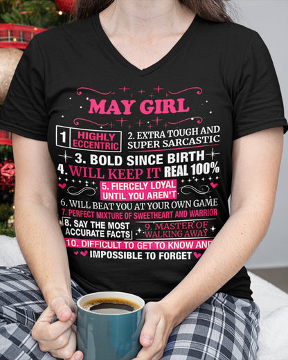 MAY GIRL T-SHIRT – PERFECT GIFT FOR WOMEN WITH MAY BIRTHDAY NTTD05 (SKU8-NTT-05)