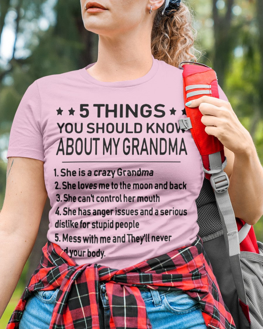 5 THINGS  YOU SHOULD KNOW ABOUT MY GRANDMA - Gift for granddaughter NTTD00