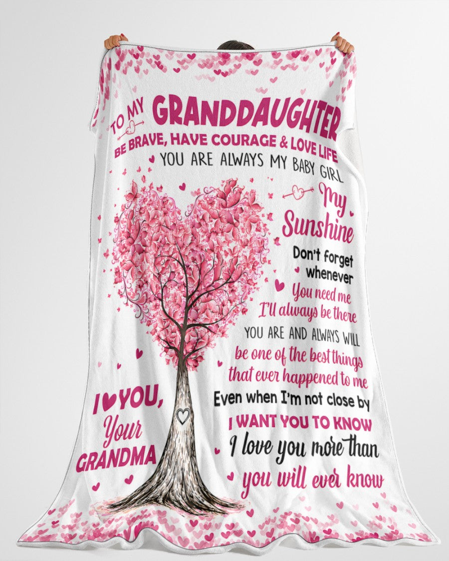 BLANKET FOR GRANDDAUGHTER – COMFORT & WARMTH GIFT FROM GRANDMA  Sherpa Fleece Quilt Blanket NTTD00 (SKU2606-360)