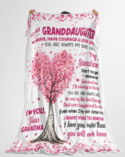 BLANKET FOR GRANDDAUGHTER – COMFORT & WARMTH GIFT FROM GRANDMA  Sherpa Fleece Quilt Blanket NTTD00 (SKU2606-360)