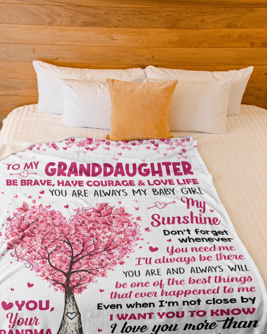BLANKET FOR GRANDDAUGHTER – COMFORT & WARMTH GIFT FROM GRANDMA  Sherpa Fleece Quilt Blanket NTTD00 (SKU2606-360)