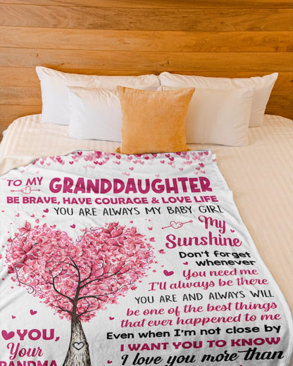 BLANKET FOR GRANDDAUGHTER – COMFORT & WARMTH GIFT FROM GRANDMA  Sherpa Fleece Quilt Blanket NTTD00 (SKU2606-360)
