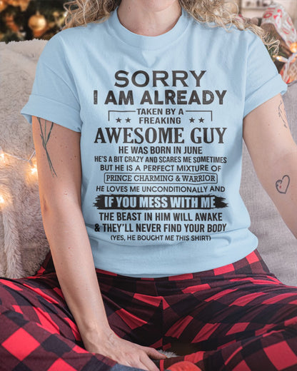 I’M ALREADY TAKEN T-SHIRT JUNE EDITION – GIFT FROM BOYFRIEND NTTD06 (SKU08-31-06)