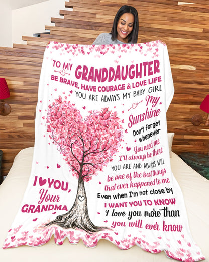 BLANKET FOR GRANDDAUGHTER – COMFORT & WARMTH GIFT FROM GRANDMA  Sherpa Fleece Quilt Blanket NTTD00 (SKU2606-360)