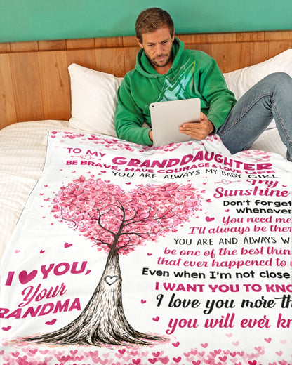 BLANKET FOR GRANDDAUGHTER – COMFORT & WARMTH GIFT FROM GRANDMA  Sherpa Fleece Quilt Blanket NTTD00 (SKU2606-360)