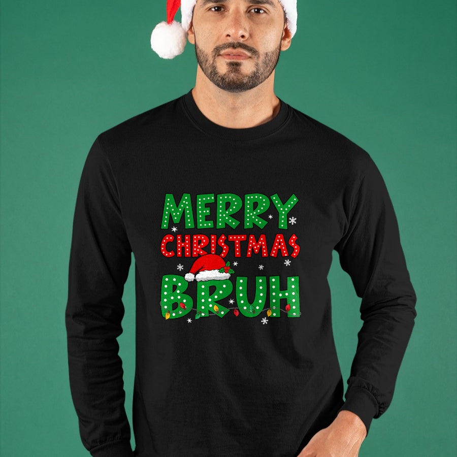 Bruh Meme Funny Saying Bro Greeting Teens Boys Men Christmas T-Shirt - Christmas Unisex T-Shirt/Hoodie/Sweatshirt - HNDS00