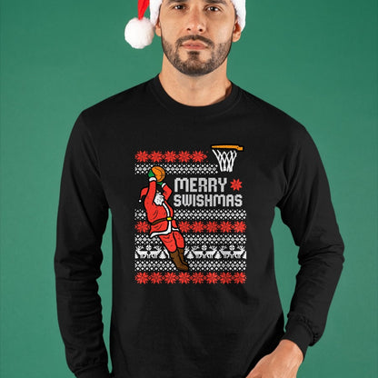 Merry Swishmas Basketball Ugly Christmas Xmas Men Boys Kids T-Shirt - Christmas Unisex T-Shirt/Hoodie/Sweatshirt - HNDS00