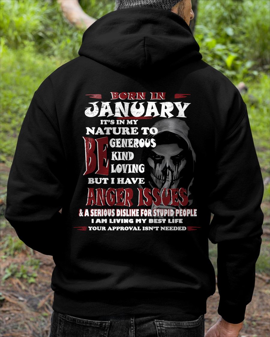 JANUARY - IT'S IN MY NATURE TO BE KIND, GENEROUS AND LOVING - BIRTHDAY T-SHIRT FOR MEN - NTTD01 (SKU-TDS-01)