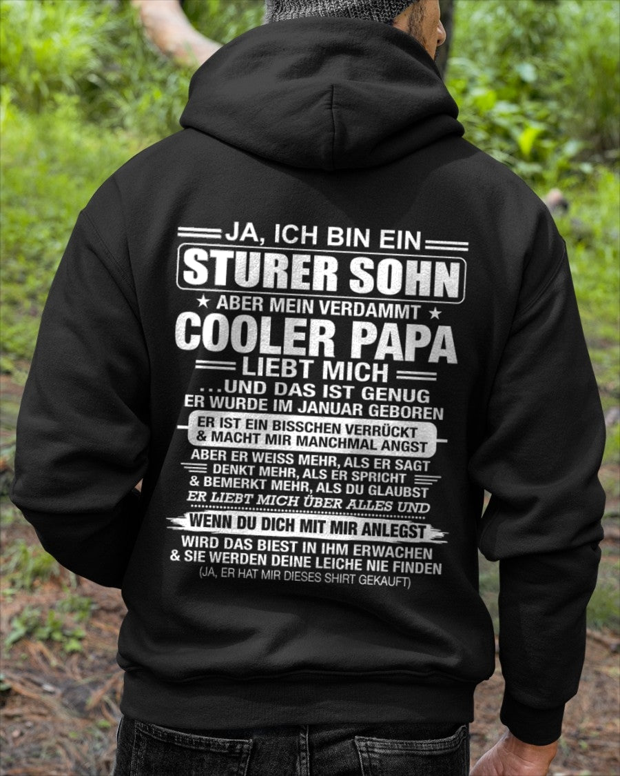DEU01 - JA, ICH BIN EIN STURER SOHN T-SHIRT – GEBURTSTAGSGESCHENK VON EINEM JANUAR-PAPA - nttd01 (SKU2606-87-01)