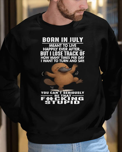 JULY - SARCASTIC PLATYPUS QUOTE TEE – CUTE COFFEE COW GRAPHIC TEE - BIRTHDAY GIFT FOR MEN/WOMEN - NTTD07 (SKU09-56-07)