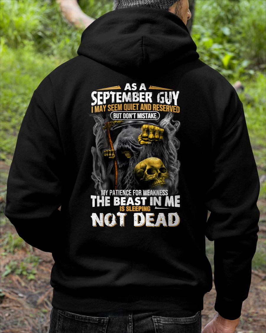 SEPTEMBER - THE BEAST IN ME IS SLEEPING - BIRTHDAY T-SHIRT FOR MEN - NTTD09 (SKU08-82-09)