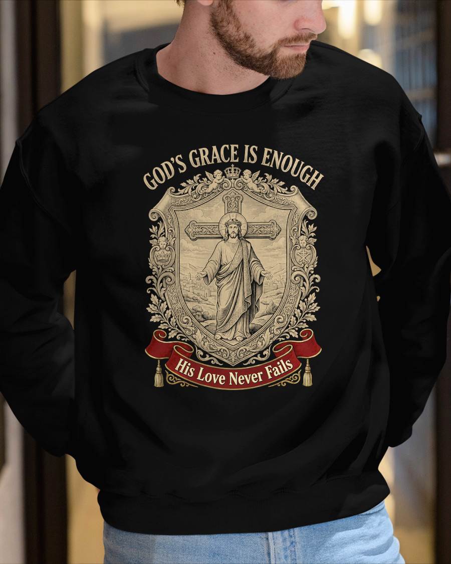 GOD’S GRACE IS ENOUGH  - CHRISTIAN T-SHIRT - FOR MEN NTTD00 (SKU2608-135)