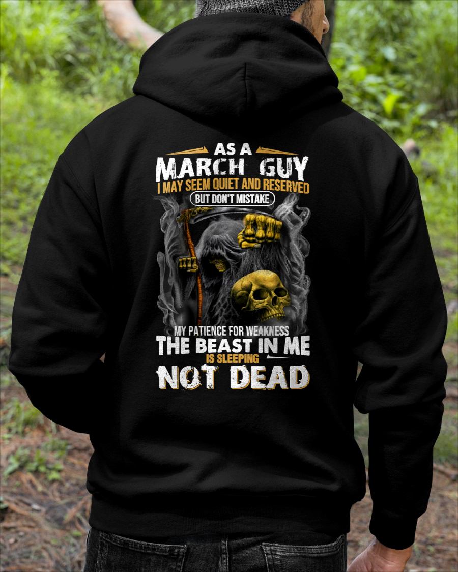 MARCH - THE BEAST IN ME IS SLEEPING - BIRTHDAY T-SHIRT FOR MEN - NTTD03 (SKU08-82-03)