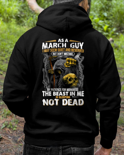 MARCH - THE BEAST IN ME IS SLEEPING - BIRTHDAY T-SHIRT FOR MEN - NTTD03 (SKU08-82-03)