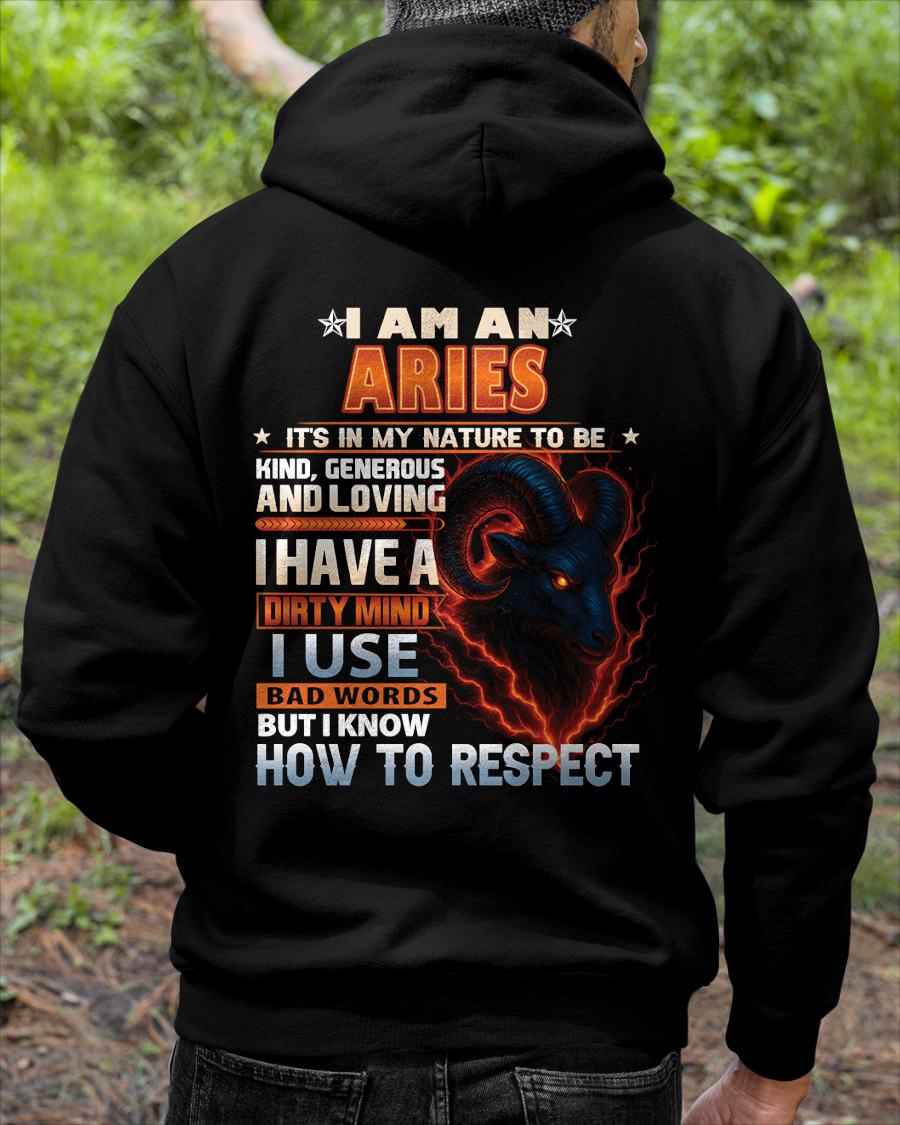 ARIES - DIRTY MIND BUT KNOW RESPECT - BIRTHDAY T-SHIRT FOR MEN (SKU-ZDA-ARI)