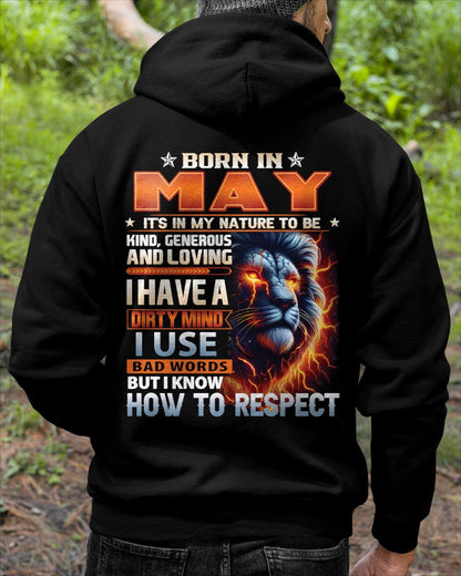 MAY - DIRTY MIND BUT KNOWS RESPECT - BIRTHDAY T-SHIRT FOR MEN a- NTTD05 (SKU08-84-05)