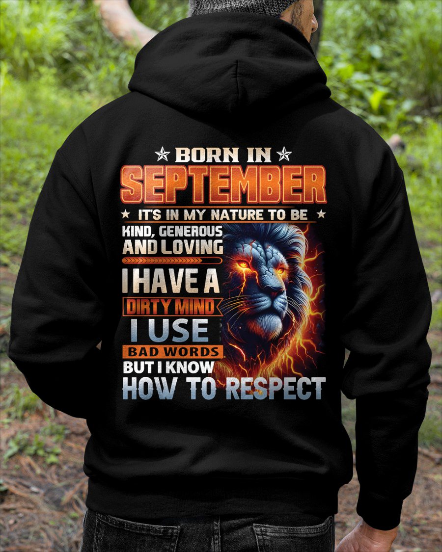 SEPTEMBER - DIRTY MIND BUT KNOWS RESPECT - BIRTHDAY T-SHIRT FOR MEN - NTTD09 (SKU08-84-09)