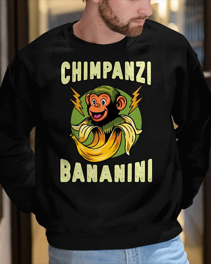 FUNNY MONKEY CHIMPANZINI BANANINI ITALIAN BRAINROT MEME T-SHIRT - BIRTHDAY T-SHIRT FOR MEN - NTTD00 (SKU-BRAINROT3)