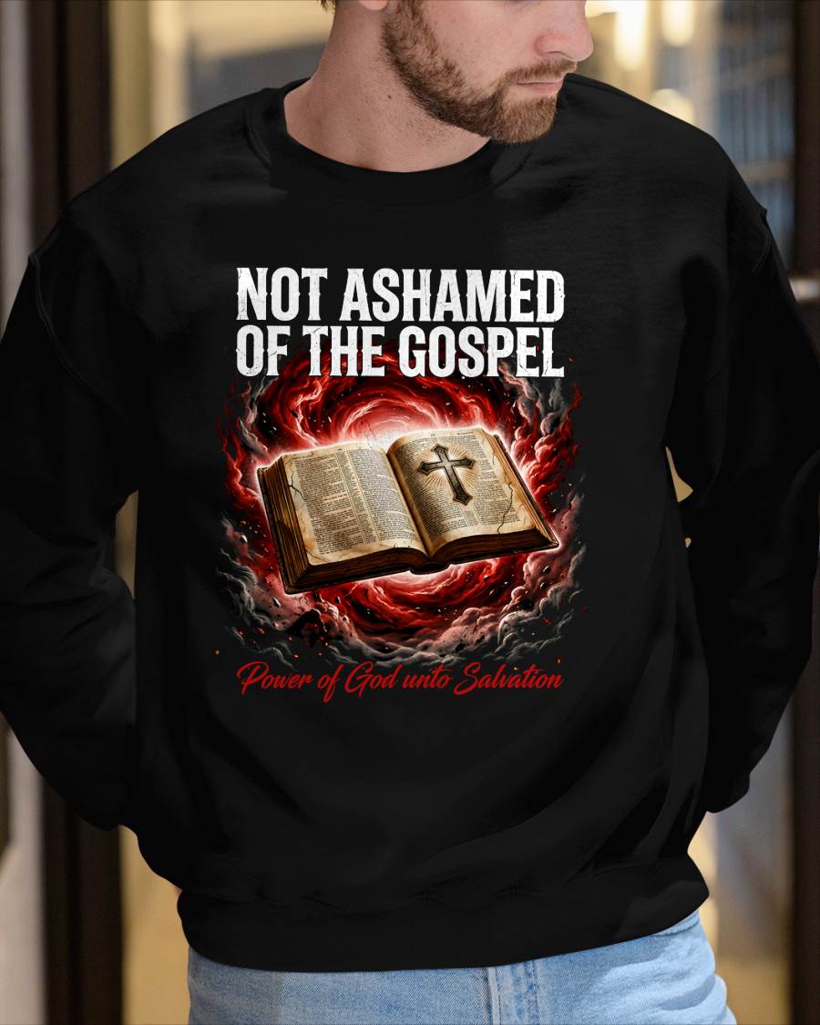 NOT ASHAMED OF THE GOSPEL - CHRISTIAN T-SHIRT - FOR MEN NTTD00 (SKU2608-131)