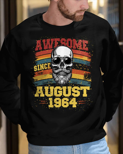 AUGUST - AWESOME SINCE 1964 - BIRTHDAY T-SHIRT FOR MEN - NTTD08 (SKU26T-01218-08)
