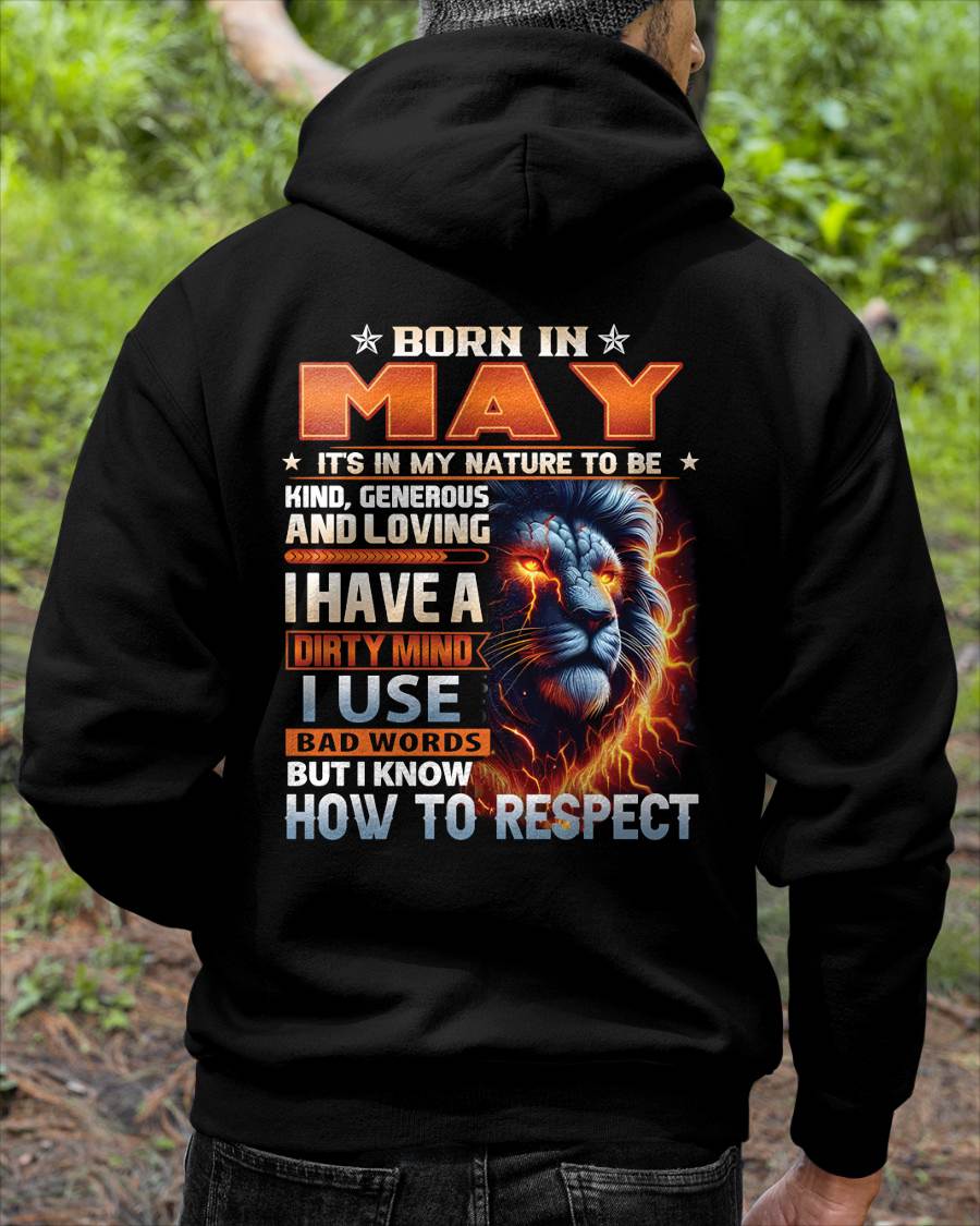 MAY - DIRTY MIND BUT KNOWS RESPECT - BIRTHDAY T-SHIRT FOR MEN - NTTD05 (SKU08-84-05)