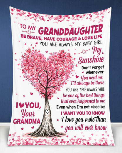 BLANKET FOR GRANDDAUGHTER – COMFORT & WARMTH GIFT FROM GRANDMA  Sherpa Fleece Quilt Blanket NTTD00 (SKU2606-360)