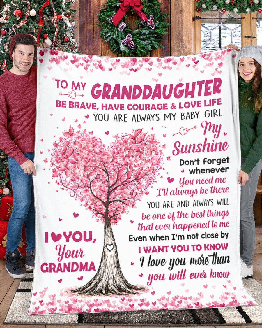 BLANKET FOR GRANDDAUGHTER – COMFORT & WARMTH GIFT FROM GRANDMA  Sherpa Fleece Quilt Blanket NTTD00 (SKU2606-360)