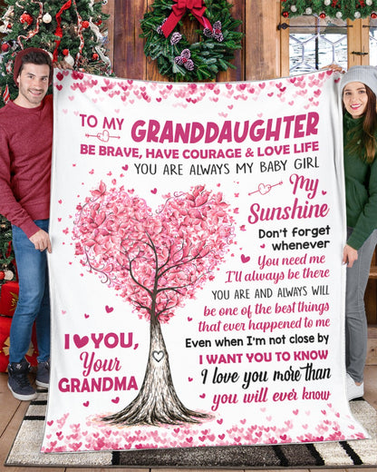 BLANKET FOR GRANDDAUGHTER – COMFORT & WARMTH GIFT FROM GRANDMA  Sherpa Fleece Quilt Blanket NTTD00 (SKU2606-360)