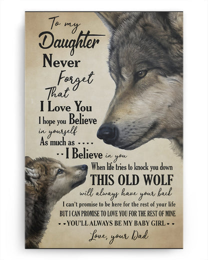 CANVAS FOR DAUGHTER - BEST GIFT FROM DAD - NTTD00 (SKU2605-51)